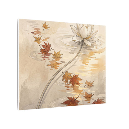 Lotus Flower Canvas Art | Autumn Japandi Minimal Line Art