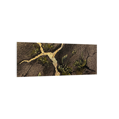 Spring Cracked Earth Charcoal Ink Canvas Art | Luxurious Decor