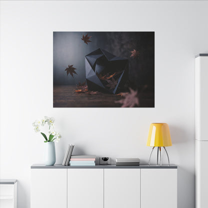 Dark Japandi Paper Fold in Dawn | Shadow Zen Canvas Art