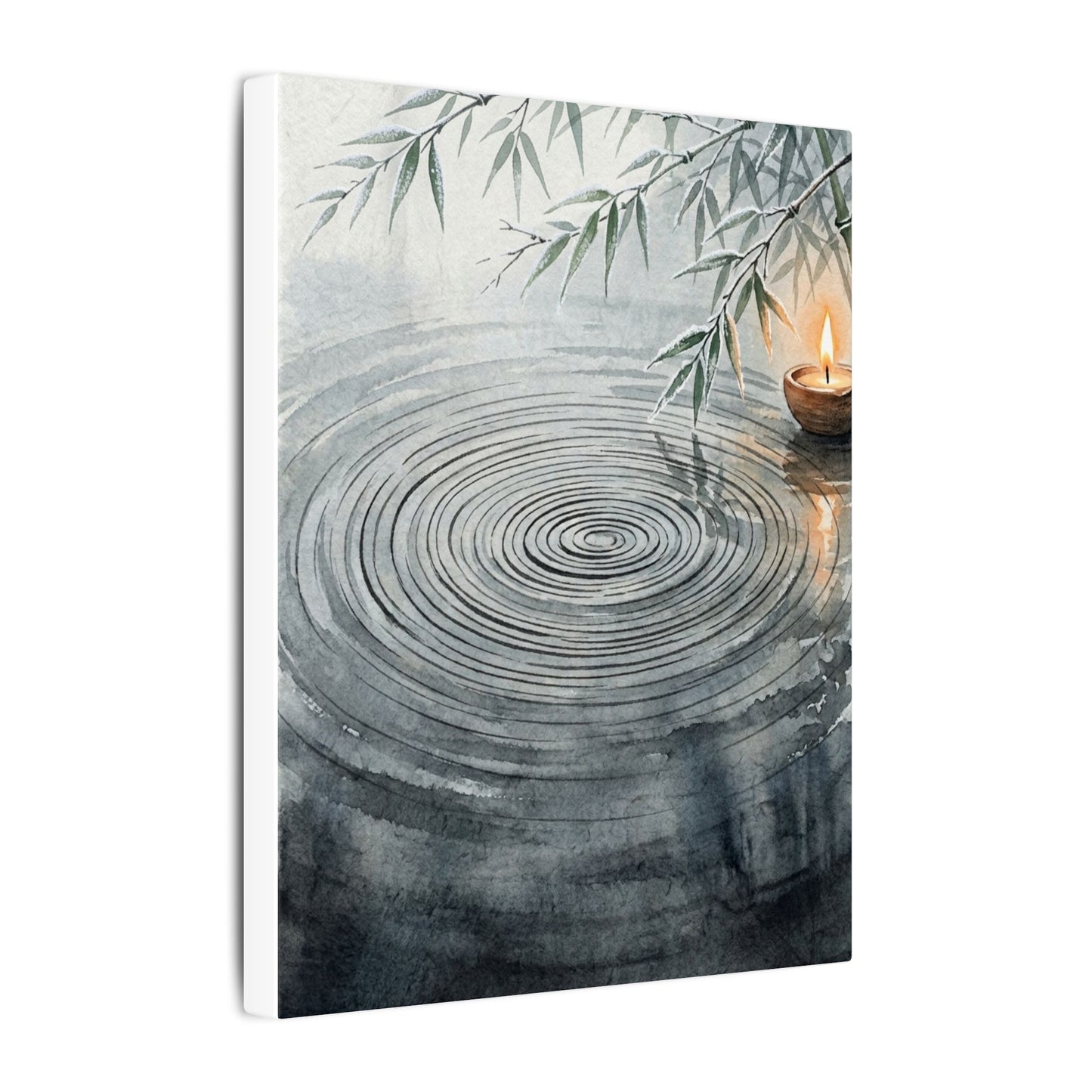 Water Ripple Sumi E Canvas Art | Calm Zen Art