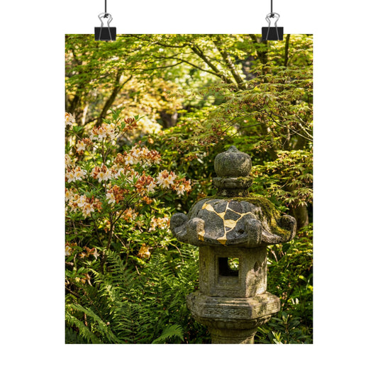 Dappled Stone Lantern Wall Art Print - Kintsugi Shibui Art Print