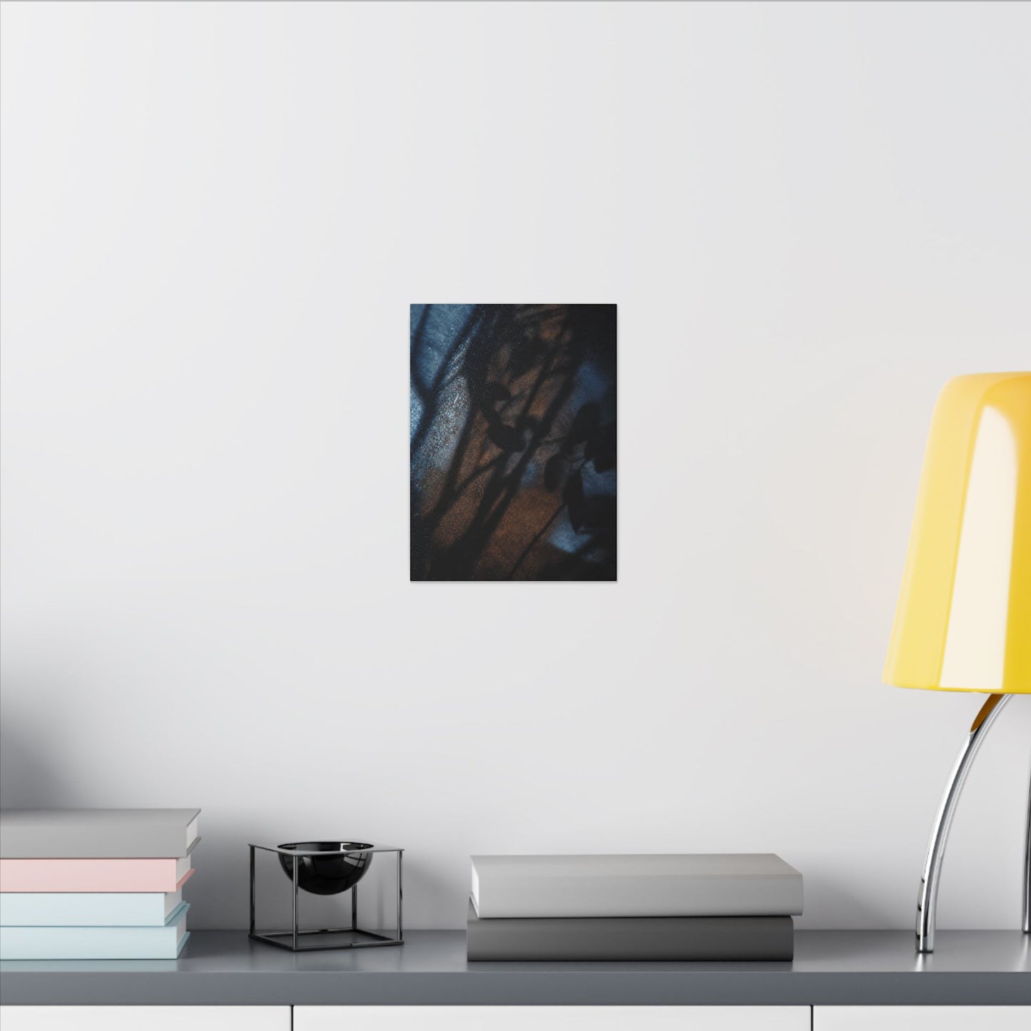 Moonlight Shadow Play Canvas Art - Dark Japandi Ma