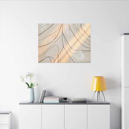 Shoji Screen Minimal Line Canvas Art | Warm Japandi Art
