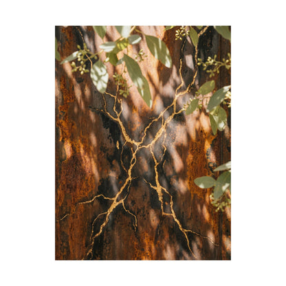 Rust Patina Gold Vein Wall Art Print | Artful Kintsugi Art