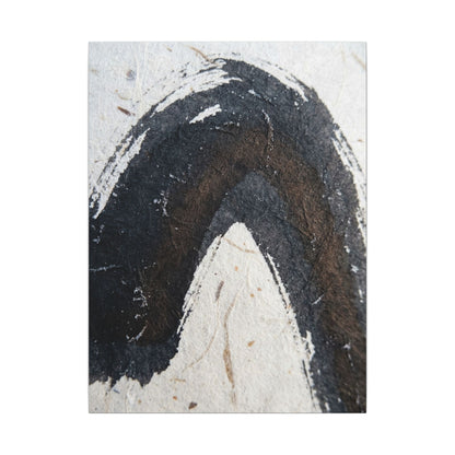Moody Ink Brushstroke Canvas Art - Moody Minimal Dark Japandi