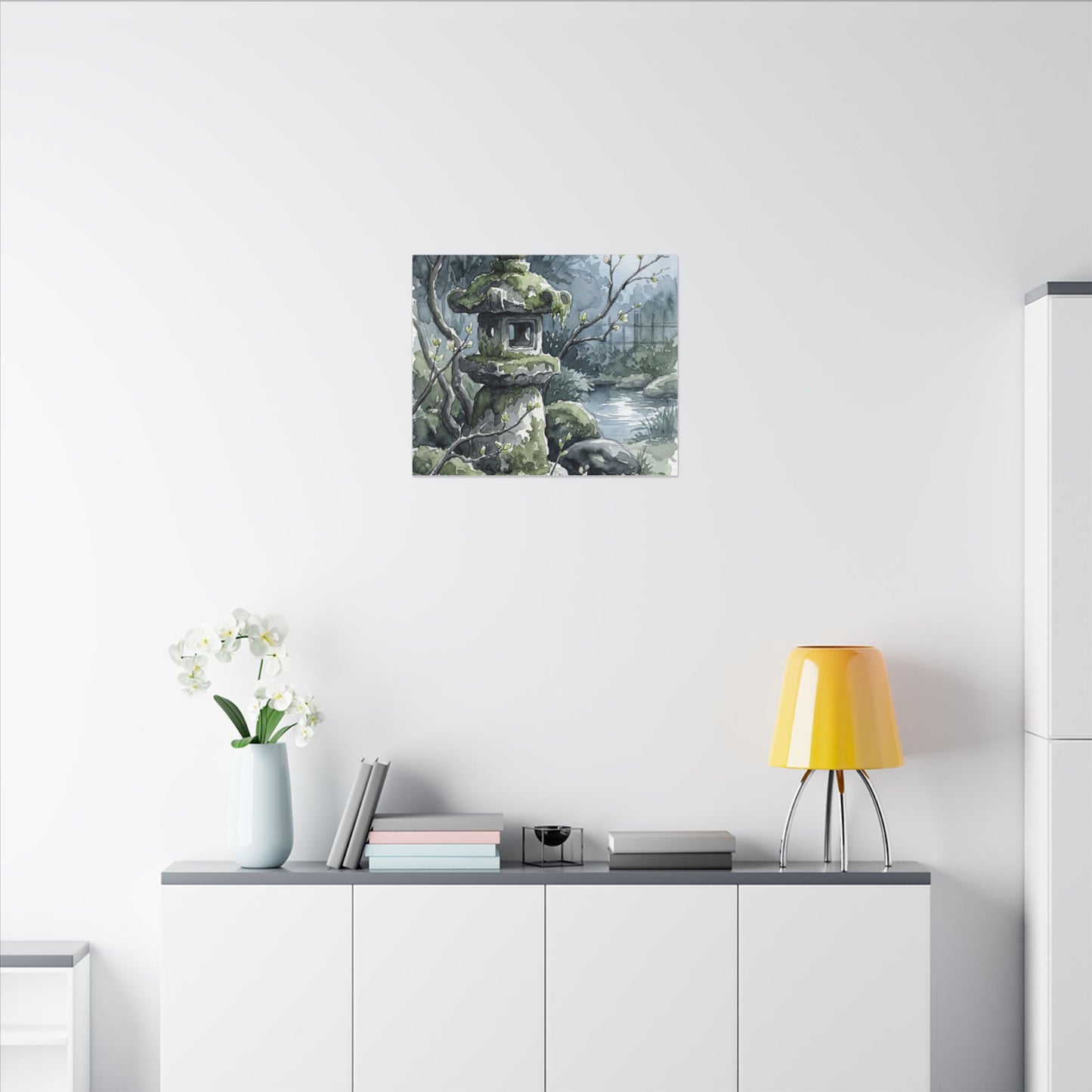 Moonlight Stone Lantern Canvas Art - Japandi Seijaku