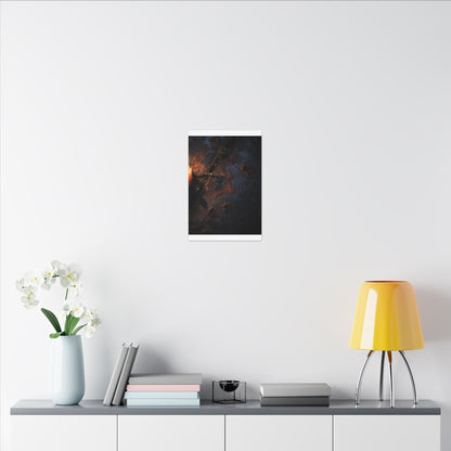 Candlelight Rust Patina Canvas Art - Dark Japandi Ma