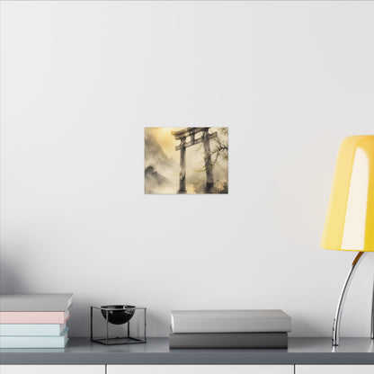 Spring Torii Gate Sumi E Canvas Art | Tranquil Decor
