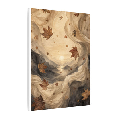 Autumn Silk Drape Watercolor Canvas Art | Earthy Decor
