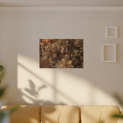 Spring Dried Flowers Japanese Pattern Canvas Art | Earthy Decor