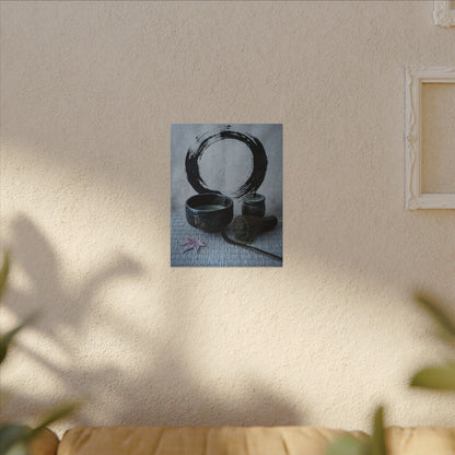 Tea Ceremony Canvas Art | Winter Zen Enso Art