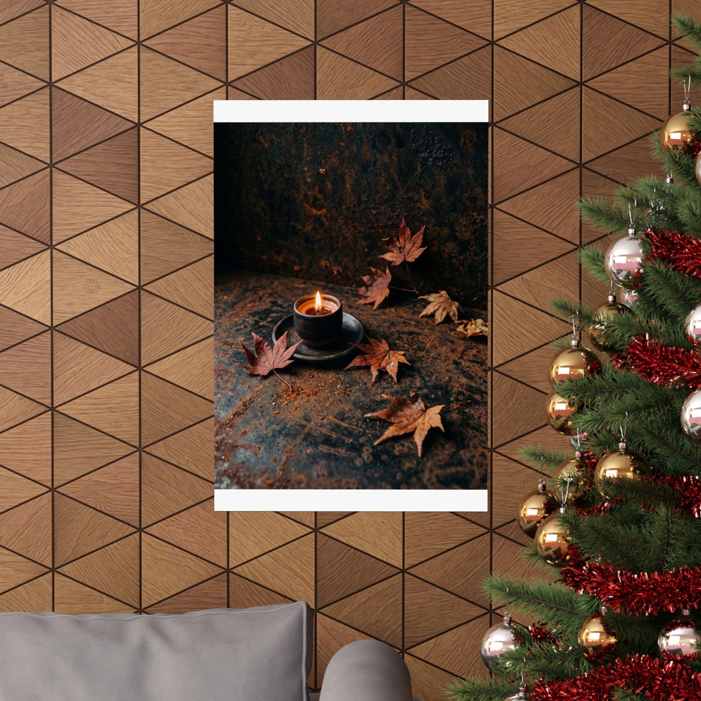 Dark Japandi Rust Patina in Candlelight | Shadow Zen Wall Art Print