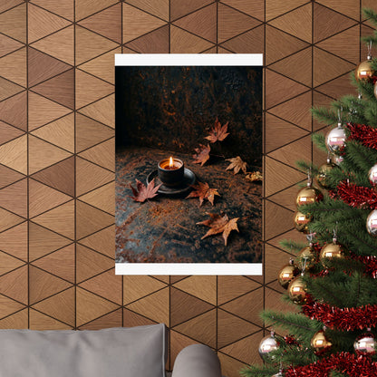 Dark Japandi Rust Patina in Candlelight | Shadow Zen Wall Art Print