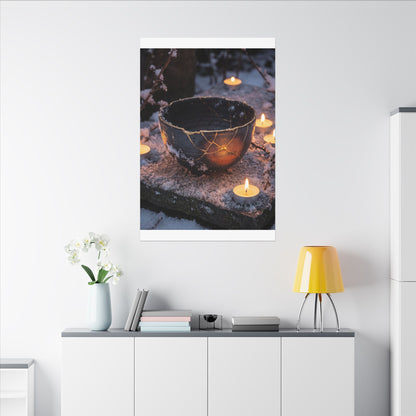 Ceramic Bowl Gold Repair Canvas Art | Beautiful Kintsugi Art