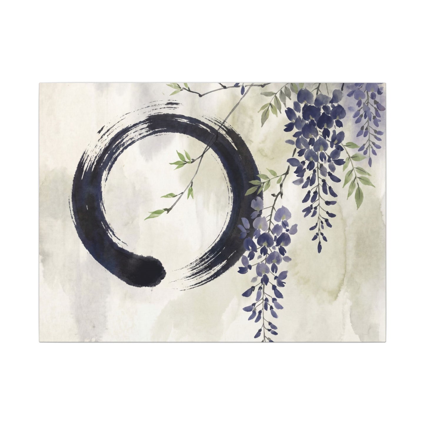 Wisteria Enso Canvas Art | Serene Zen Art