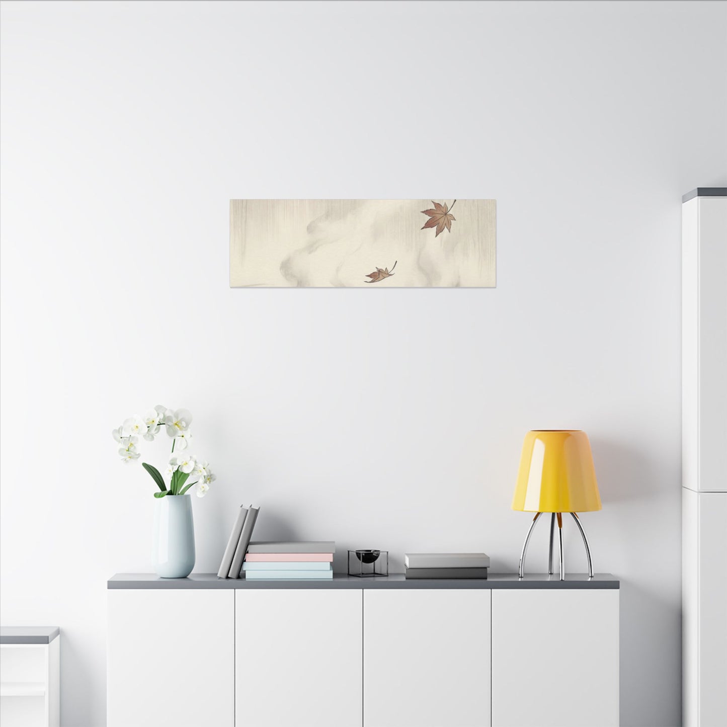 Lotus Flower Canvas Art | Autumn Zen Ukiyo E Inspired Art