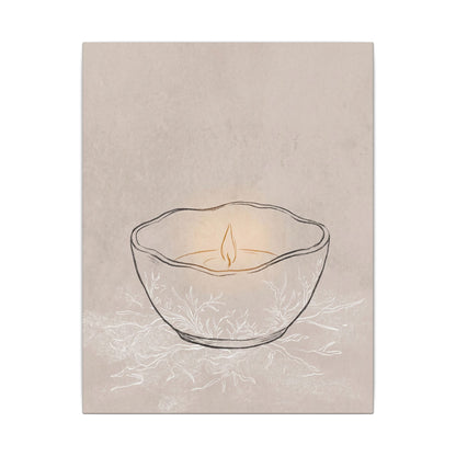 Ceramic Bowl Minimal Line Canvas Art | Neutral Japandi Art