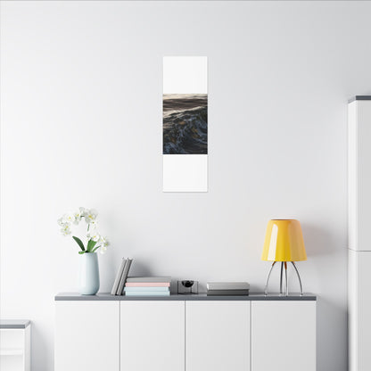 Dark Japandi Ocean Wave in Dawn | Moody Minimal Canvas Art
