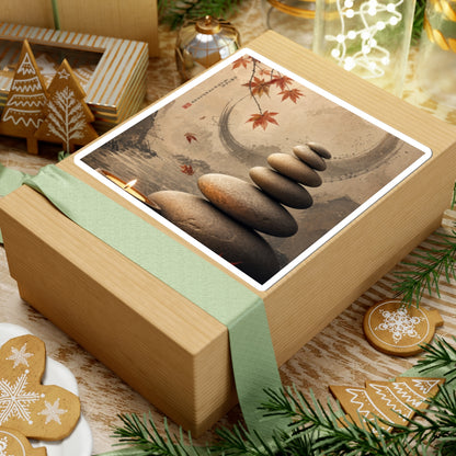 Autumn River Stones Japanese Pattern Sticker | Warm Decor