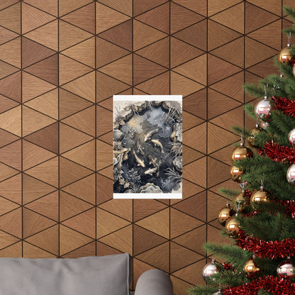 Golden Hour Koi Pond Wall Art Print - Japandi Fukinsei