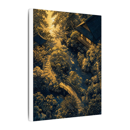 Contemplative Moonlit Garden Canvas Art - Ukiyo E Inspired Zen