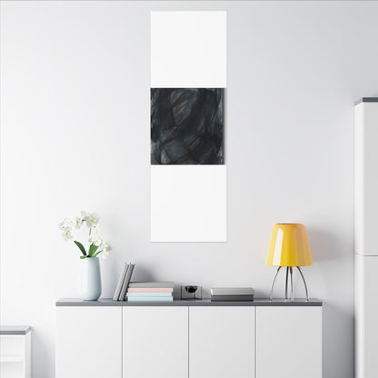 Deep Tones Dark Japandi Charcoal Canvas Art
