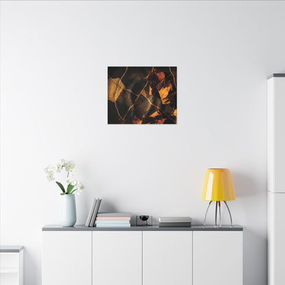 Resilient Shadow Play Canvas Art - Crackle Gold Kintsugi