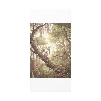 Summer Wisteria Mushroom Illustration Canvas Art | Enchanting Decor