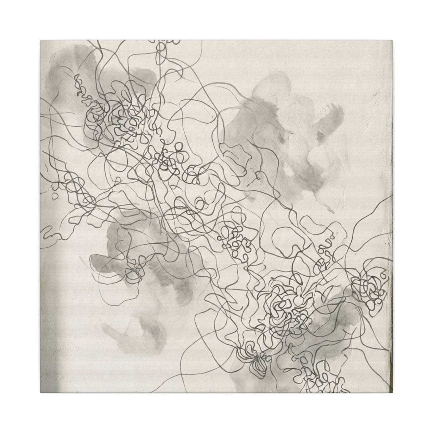 Shadow Play Spring Canvas Art | Dark Japandi Sophisticated Design