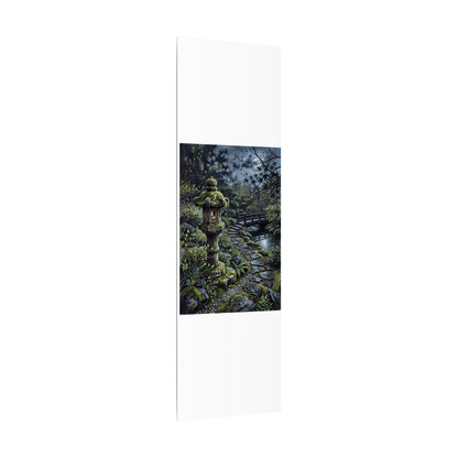 Japandi Stone Lantern in Moonlight | Texture Canvas Art