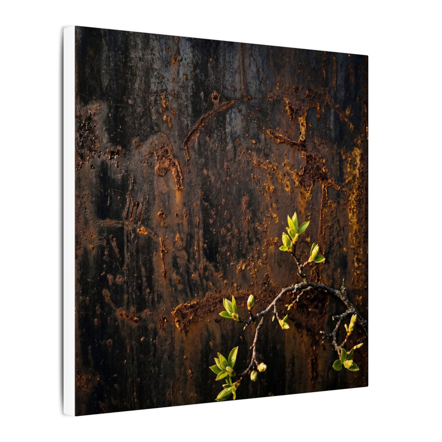 Golden Hour Rust Patina Canvas Art - Dark Japandi Fukinsei