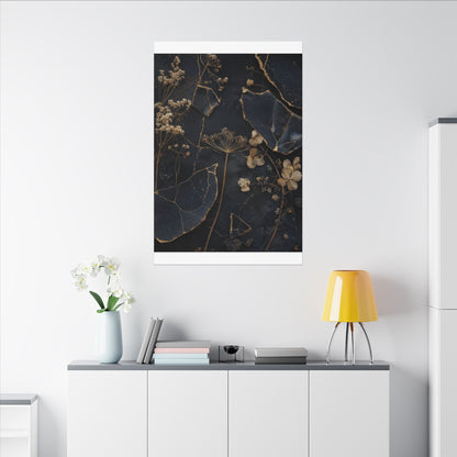 Philosophical Dried Flowers Canvas Art - Broken Beauty Kintsugi