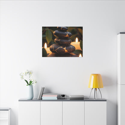 Summer River Stones Gold Vein Canvas Art | Philosophical Decor