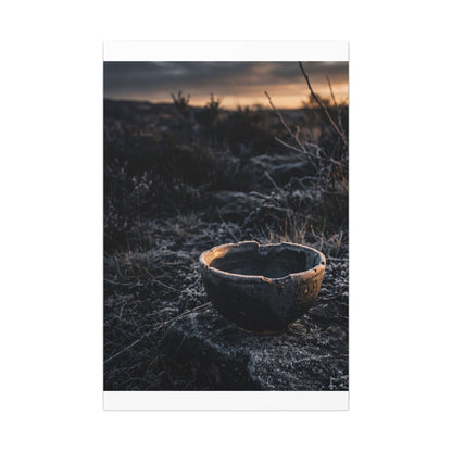 Kanso Ceramic Bowl Canvas Art - Dark Japandi Dark Texture