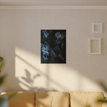 Shadow Play Winter Canvas Art | Dark Japandi Luxurious Design