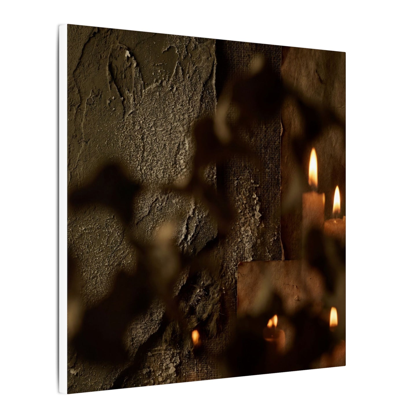 Shadow Play Dark Texture Canvas Art | Moody Dark Japandi Art