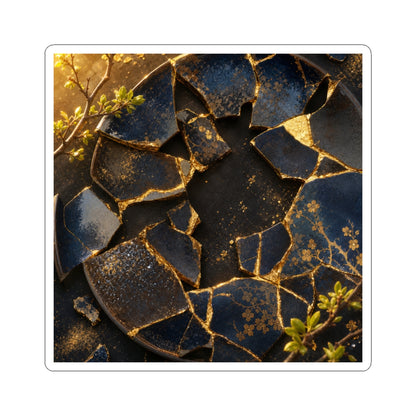 Spring Broken Pottery Gold Repair Sticker | Beautiful Decor