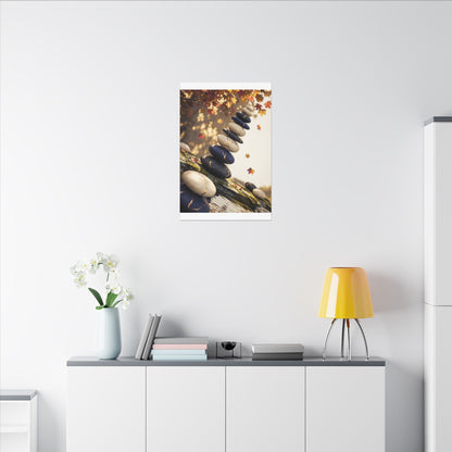 Ma River Stones Canvas Art - Kintsugi Gold Vein