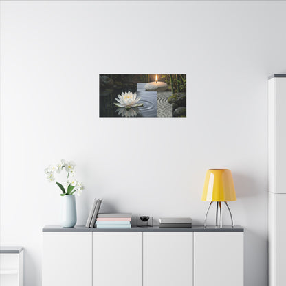 Candlelight Lotus Flower Canvas Art - Zen Kanso