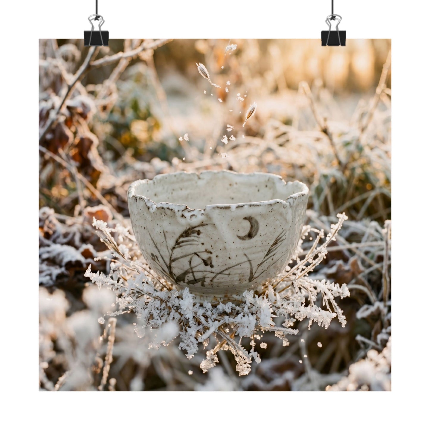Golden Hour Ceramic Bowl Wall Art Print - Japandi Kanso