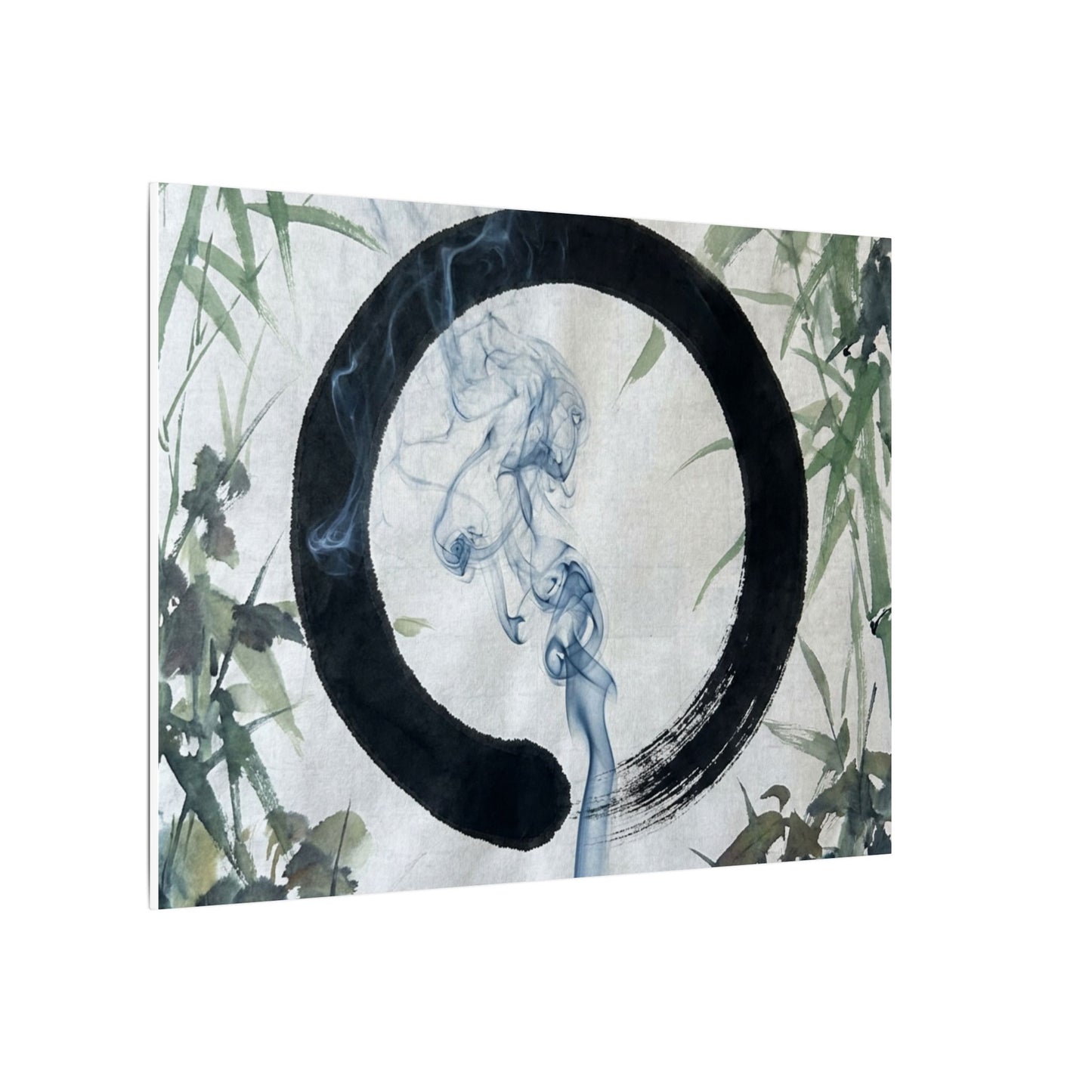 Zen Incense Smoke in Moonlight | Enso Canvas Art