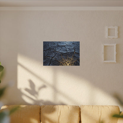 Moonlight Cracked Earth Canvas Art - Kintsugi Mono No Aware
