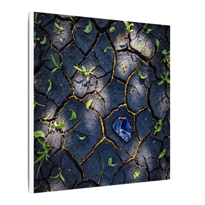 Cracked Earth Canvas Art | Spring Dark Japandi Moody Minimal Art