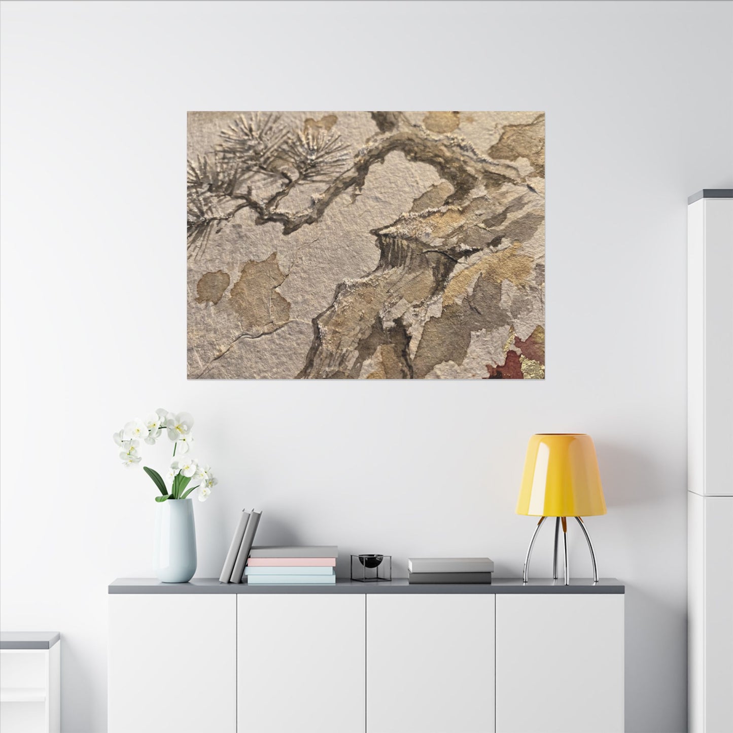 Pine Tree Canvas Art | Winter Japandi Japanese Pattern Art