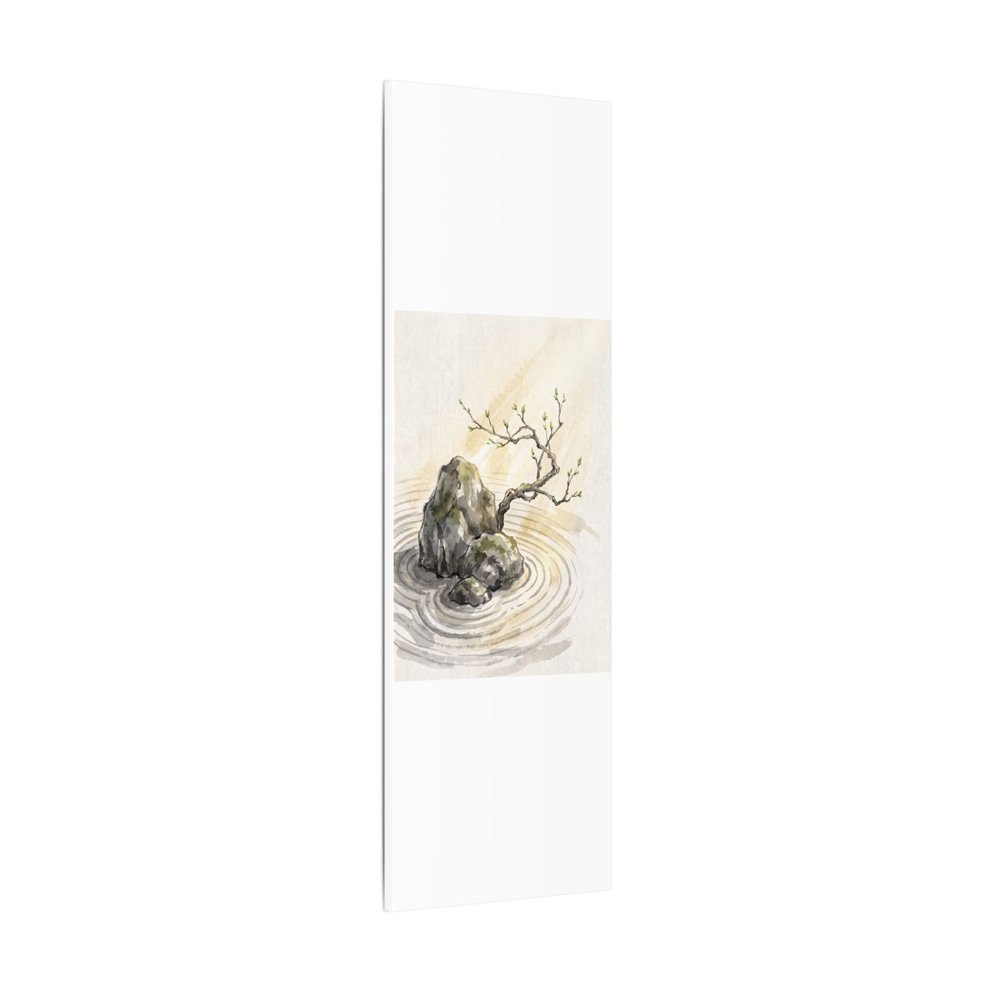 Serene Rock Garden Canvas Art - Sumi E Zen