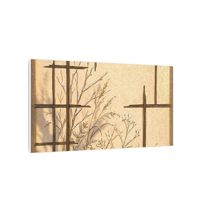 Shoji Screen Canvas Art | Winter Japandi Minimal Line Art