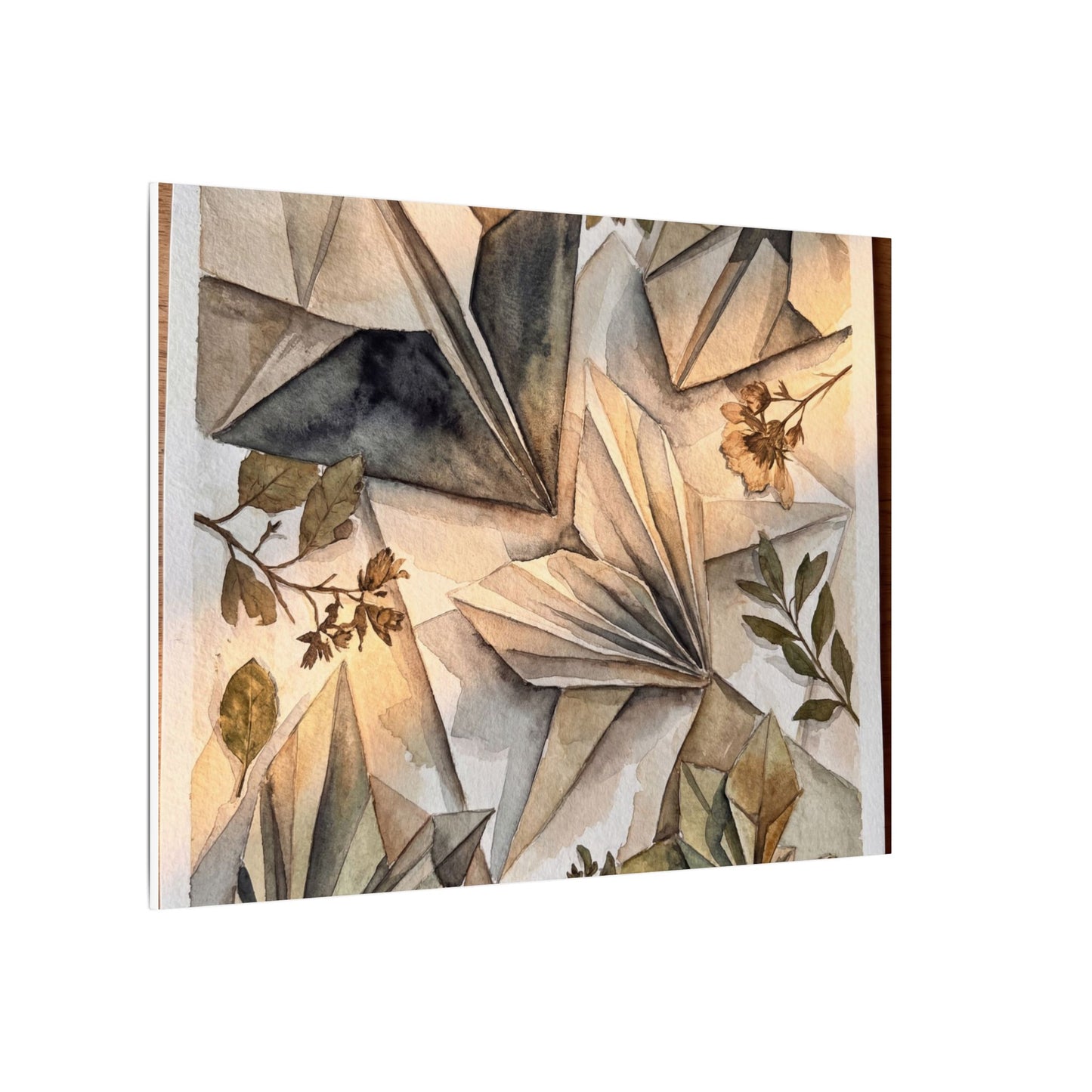 Golden Hour Paper Fold Canvas Art - Japandi Seijaku
