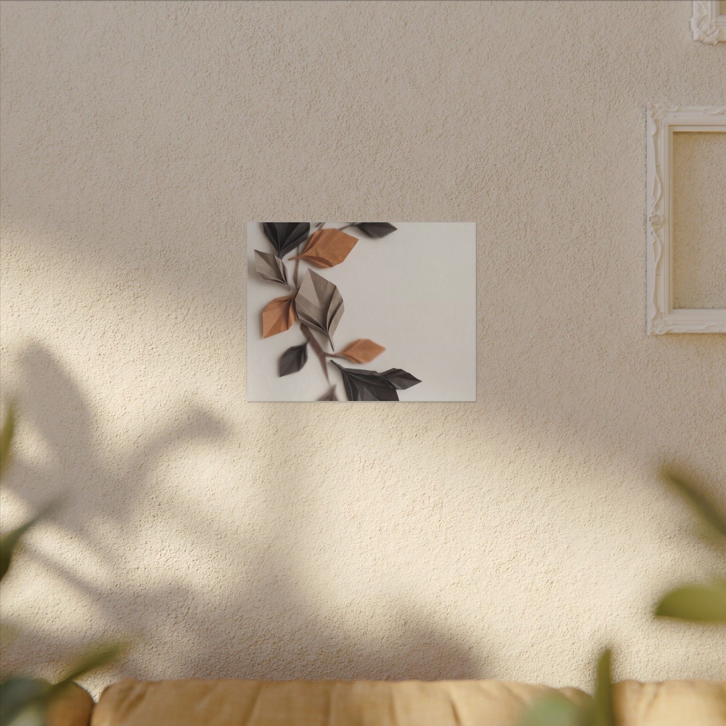 Paper Fold Autumn Canvas Art | Japandi Earthy Design