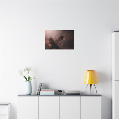 Moody Ink Brushstroke Canvas Art - Moody Minimal Dark Japandi