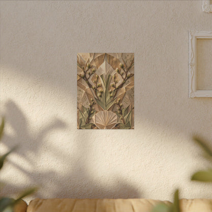 Kanso Paper Fold Canvas Art - Japandi Japanese Pattern